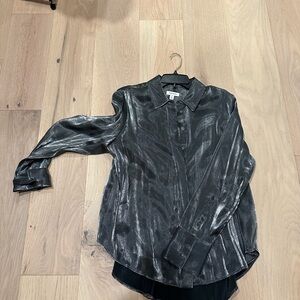 Nordstrom Metallic Dark Silver Blouse